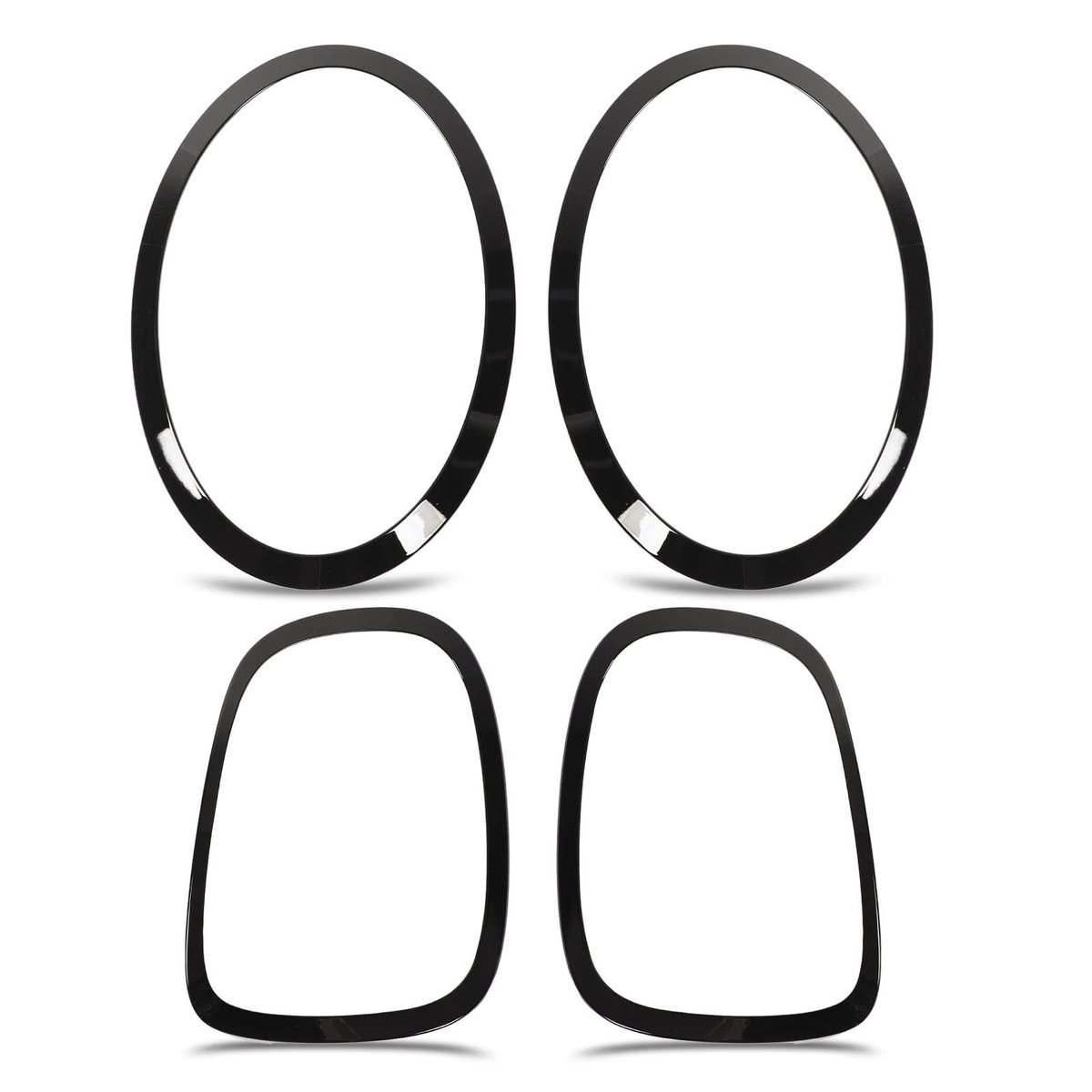 Dailygoods- Koplamp Bezel Glanzend Zwart - Achterlicht Rand - Koplamp Frame - Achterlicht Frame - Geschikt voor F55/F56/F57 - Duurzaam ABS/PP Materiaal - Autobezels