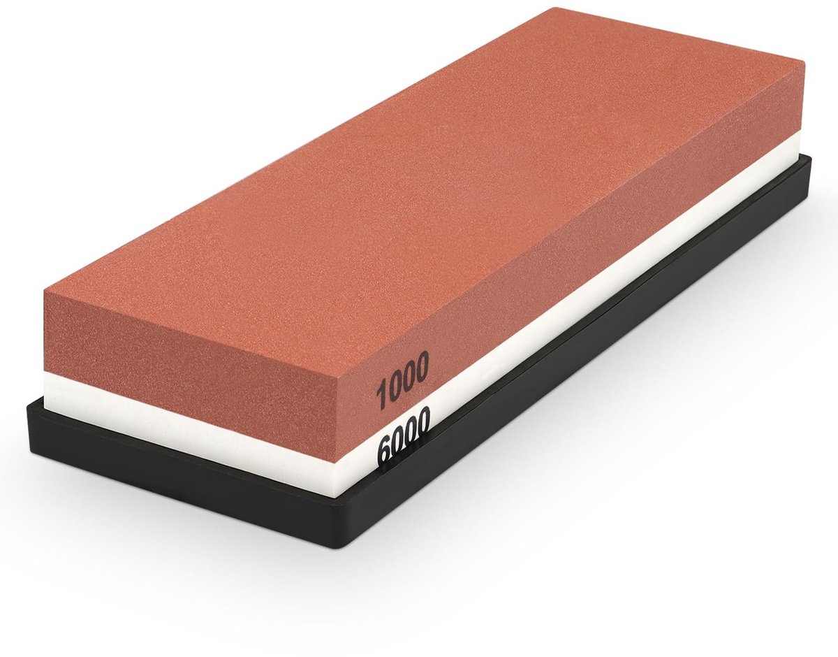 Dailygoods- Slijpsteenset Professionele 2-in-1 - Slijpsteen voor Messen - Korrel 1000/6000 - Antislip Siliconen Basis - Hoogwaardig Wit Korund - Hittebestendig en Corrosiebestendig