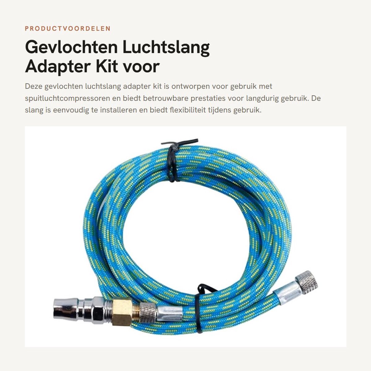 Dailygoods - Gevlochten Luchtslang Adapter Kit voor Airbrush