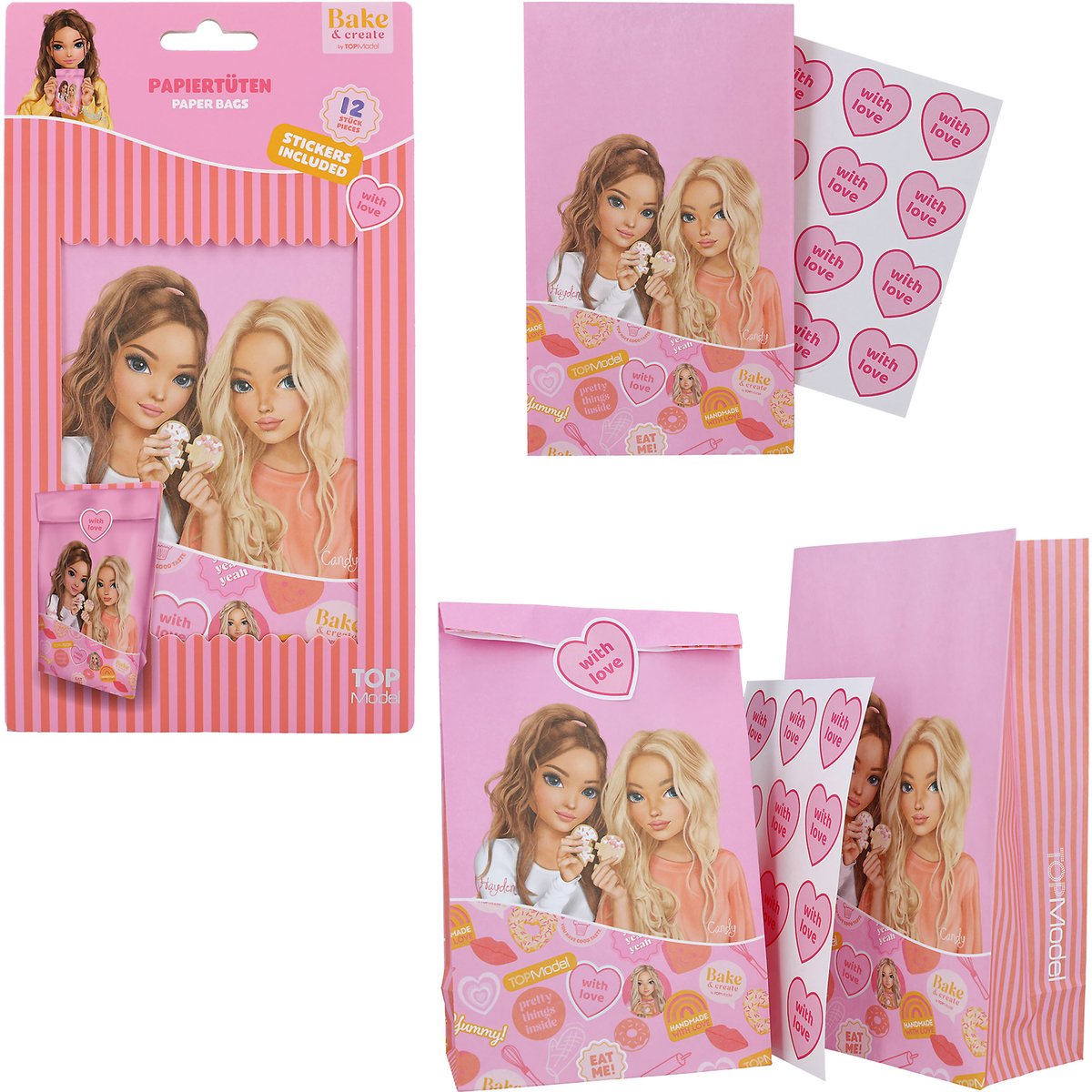Depesche - TOPModel papieren zakjes met stickers - BAKE and CREATE