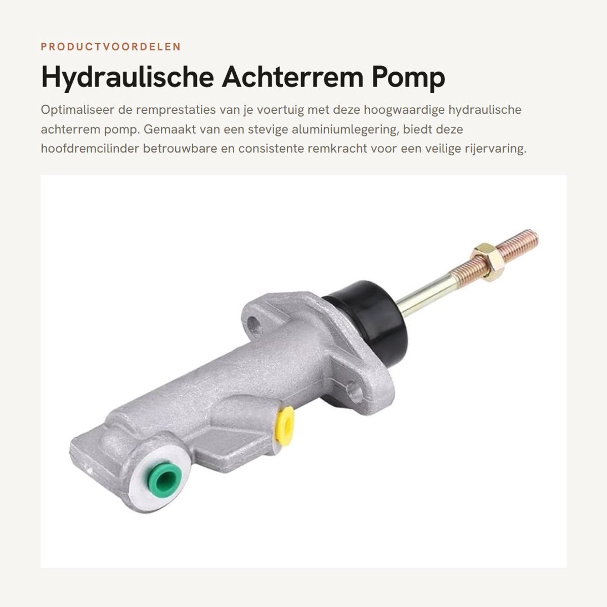 Dailygoods- Hoofdremcilinder Gloednieuw - Hydraulische Rem - Aluminiumlegering - 0.75 Boring - 21cm Lengte - Hoogwaardige Koppeling - Rempomp