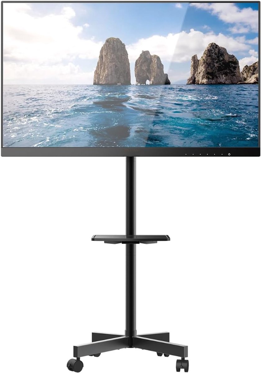 SNJY® TV Standaard Verrijdbaar - TV Standaard op Wielen - TV Voet - Voor 26 tot 65 Inch TV's - Tot 40KG - Kantelbaar - Zwart