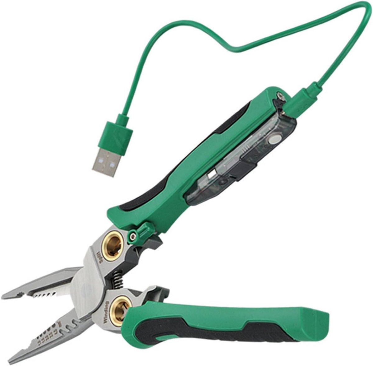 Elektricien Tang - Combinatietang Stripper - Elektrisch Werk - Met Spanningsmeter - 21 cm - Groen