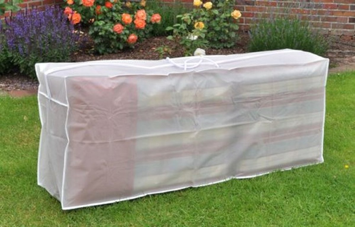 Dailygoods- Draagtas voor tuinmeubelen kussens - Duurzaam PEVA - Weerbestendig - Ritssluiting - 2 handgrepen - Afmetingen 125x50x30 cm - Opbergzak