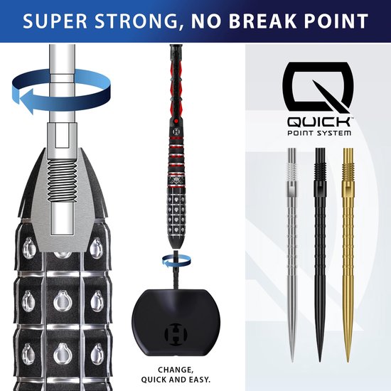 Dailygoods- Dartpunten Ryan Searle - Vierkant geslepen greep - No-Break Quick Point System - 40 mm zwart - Snelle pointswaps - Schokbestendig ontwerp - Dartpijlen van Dailygoods — afbeelding 3