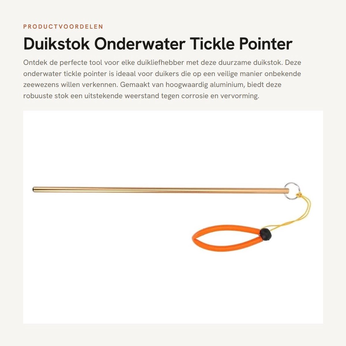 Dailygoods- Wijsstaaf - Draagbare Aluminiumlegering - Verstelbare Polsband - Corrosiebestendig - Duurzaam - Robuust - Duikstok