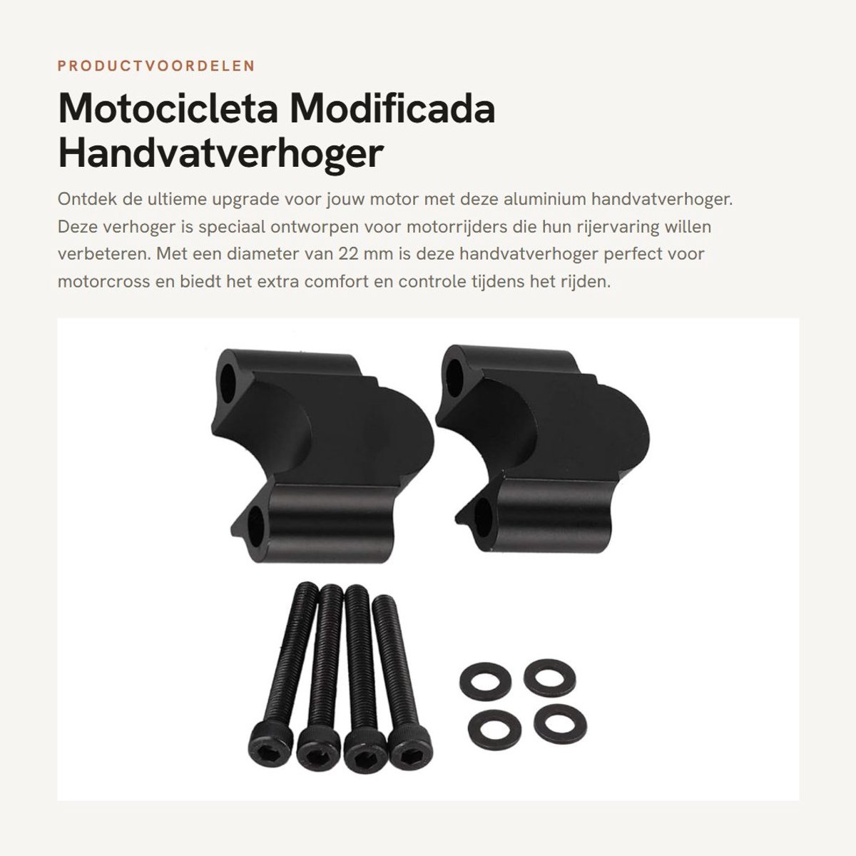 Dailygoods- Handgreep Universeel - Stuurverhoger 22 mm - Aluminium - Geschikt voor 50cc/90cc/110cc - Professioneel Ontwerp - Betrouwbare Prestaties