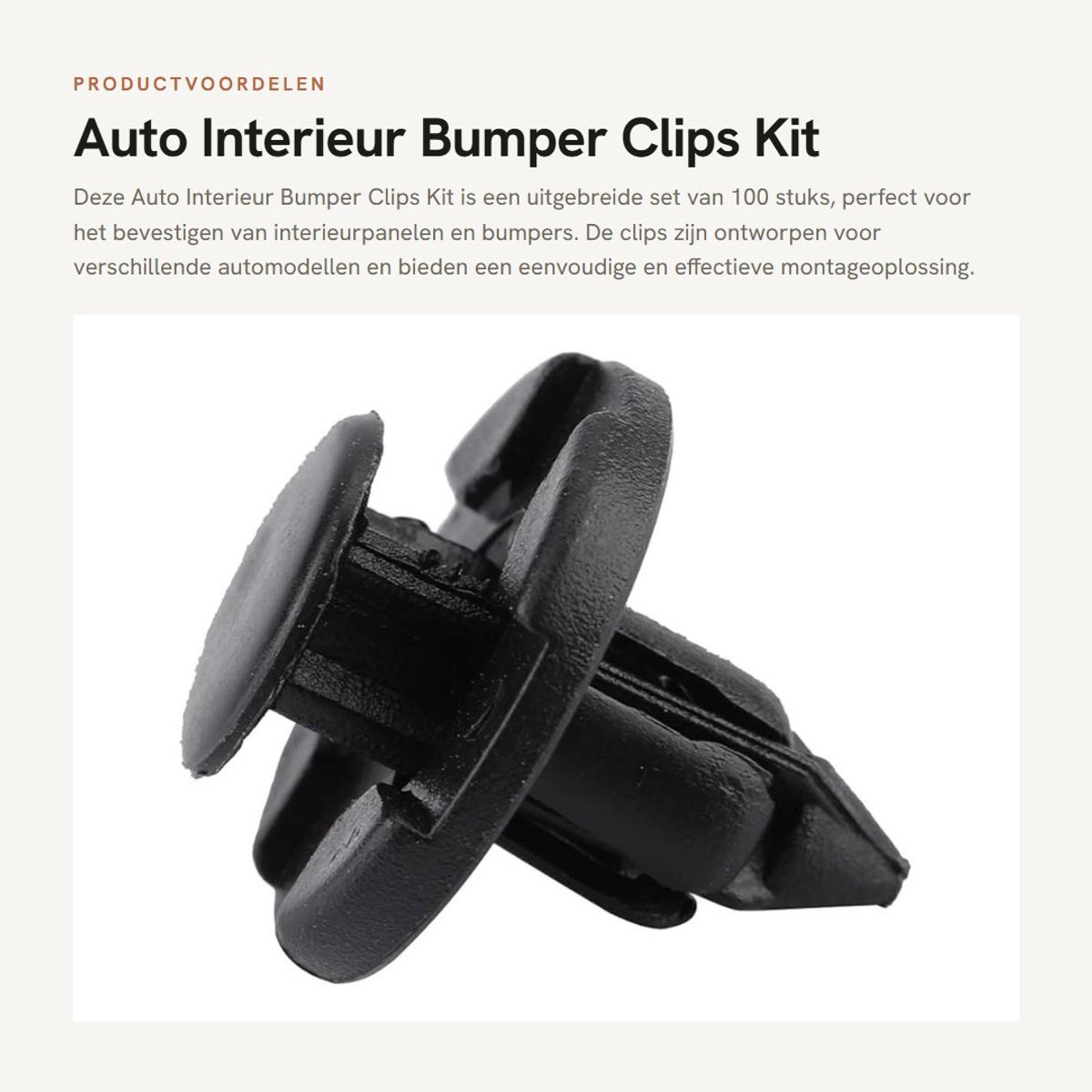 Dailygoods- Bumper Clips Bevestigingskit - Kunststof - 100 Stuks - Compatibel met Nissan Modellen - Gloednieuw - OE: 01553-09321 - Bevestigingsclips