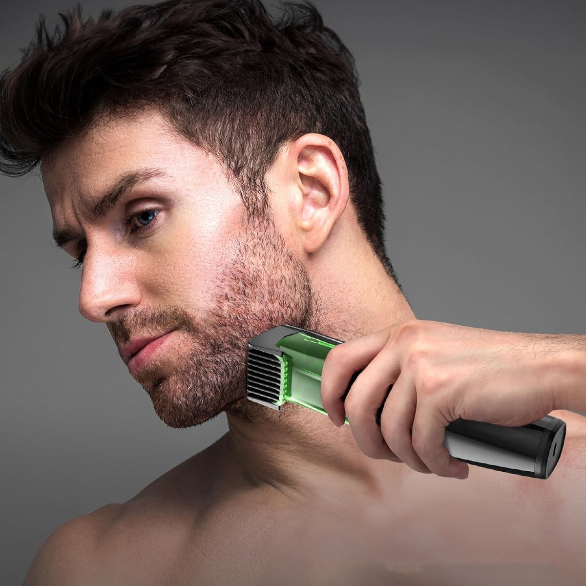 SURFOU Automatische Haarzuiger Tondeuse-Elektrische Haartrimmer met Zuigfunctie-USB Oplaadbaar Baard & Haar Knipper-Instelbare Lengte 1-20mm-IPX6 Waterdicht-Groen thumbnail 5