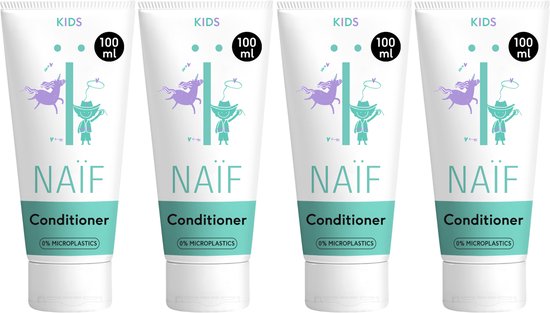 Naïf - Verzachtende Conditioner Voordeelset - voor Kinderen - met natuurlijke ingrediënten - 4x100ml