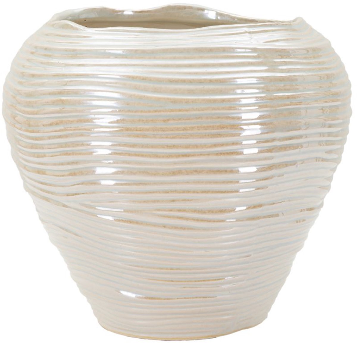 Mauro Ferretti Vaas Perly Round Vase Ø 27×24 cm Pearl kleur