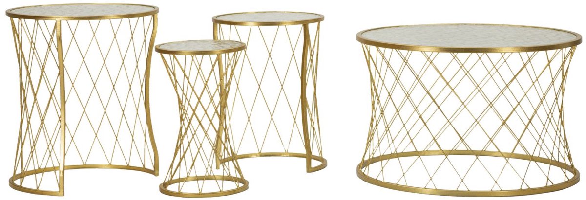 Mauro Ferretti Tafel Noah Gold Set 4 Pcs Ø 70×45 cm