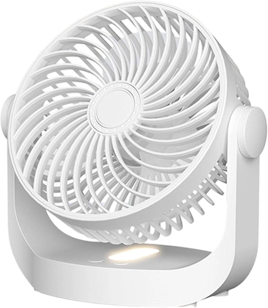 VHV - Ventilator - Tafelventilator - Luchtcirculatie Ventilator met Sfeerverlichting - Draagbare Wandventilator 1200mAh - Krachtige 3-in-1 Tafel- en Muurventilator voor Kantoor, Keuken en Badkamer - Wit