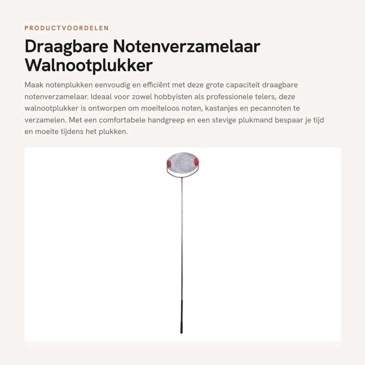 Dailygoods- Notenverzamelaar grote capaciteit - Walnootplukker