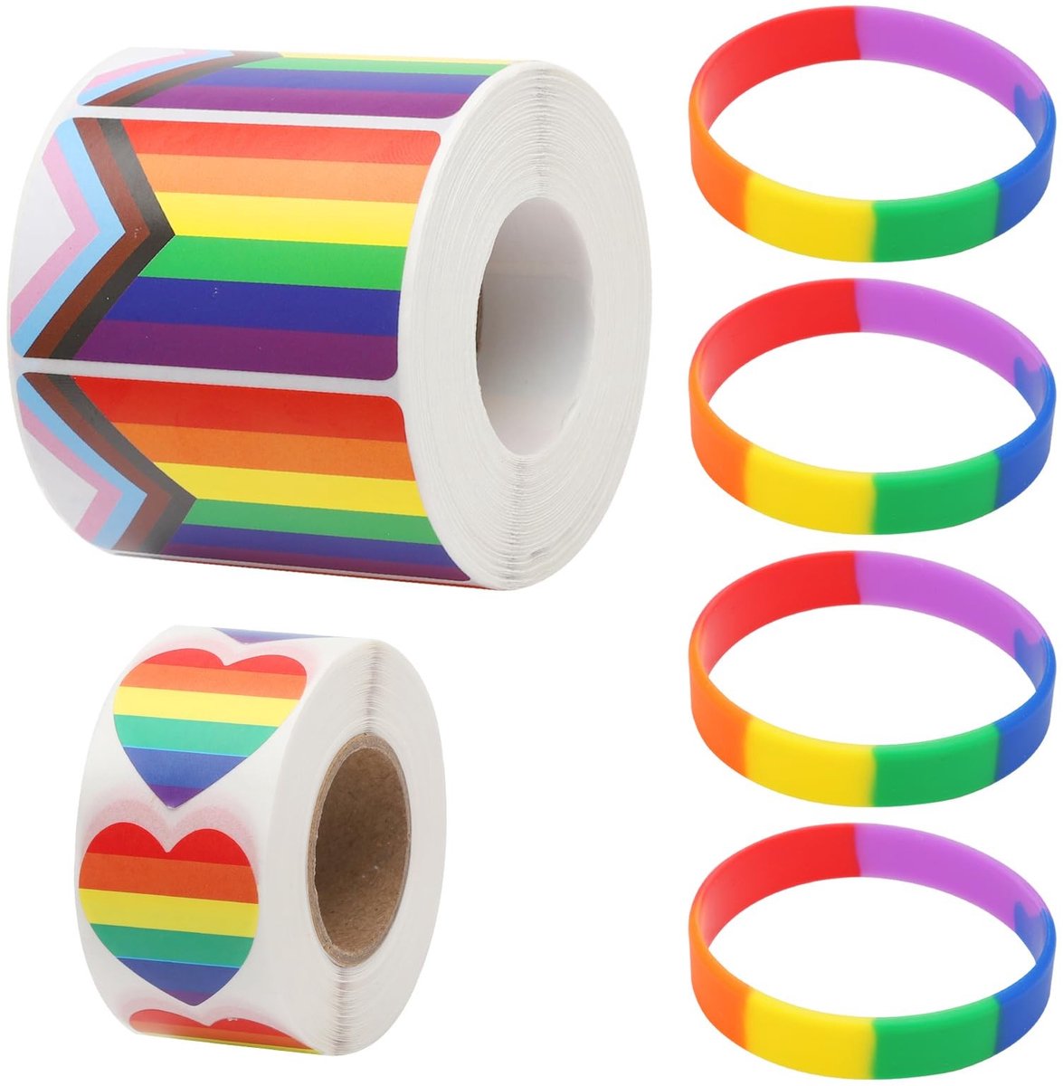 Dailygoods- Regenboogstickers 1000 Stuks - Zelfklevende Stickers - Pride-Stickers - LGBTQ-Stickers - Gay Pride-Stickers - Vervagingsbestendig - Geschikt voor Decoraties