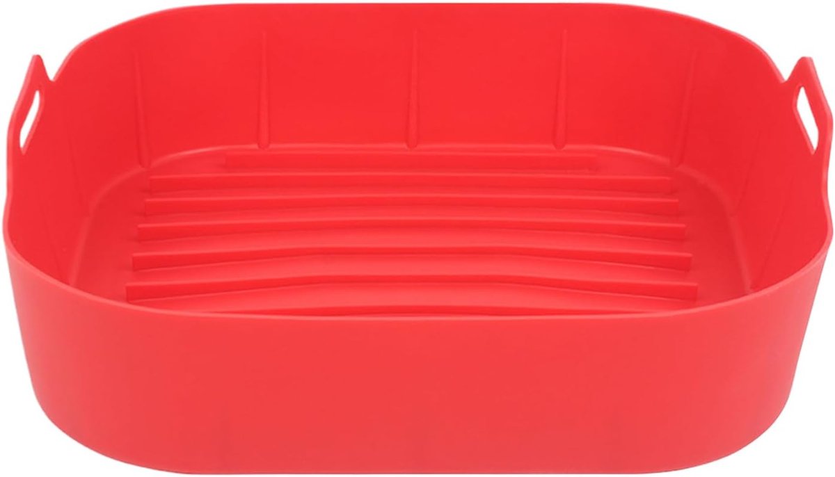 Airfryer Bakmatten - Antiaanbak Matten - Gezonder Koken - Met Handvat - 7.2x20.2x7.2 cm - Rood