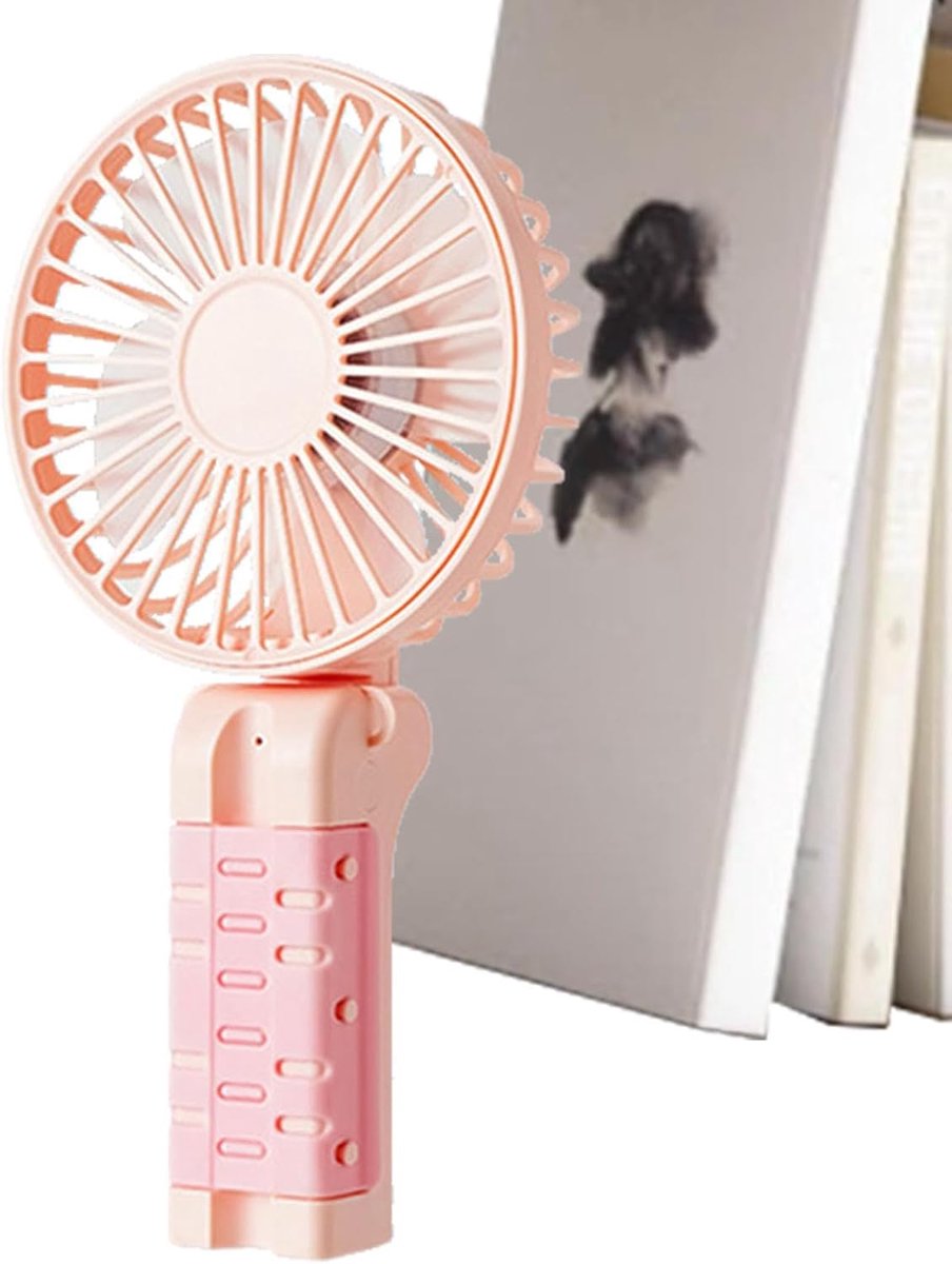 Halsventilator - Draagbare ventilator - Handen vrij - 180 graden verstelbaar - 21x11x4 cm - Roze