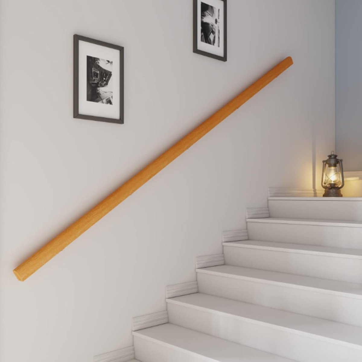 Houten Leuning - Wandsteun Reling - Veiligheid Binnen - Massief Grenenhout - 50-300 cm - Meerkleurig