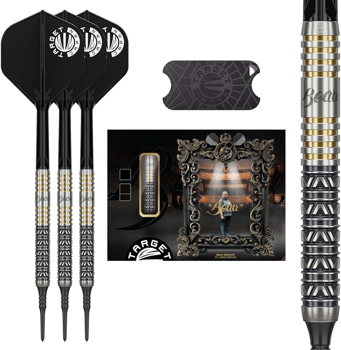 Zachte Darts Set - Dartpijlen Wolfram - Precisie Werpen - Geïntegreerd Vleugel Systeem - 21 Gram - Zwart Goud