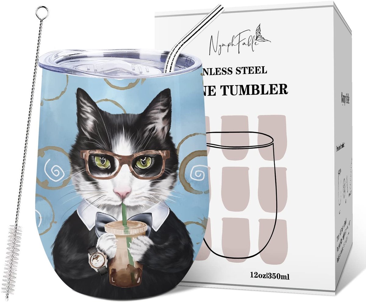Dailygoods- Thermosbeker 350ml Geïsoleerd - Dubbelwandig - Roestvrij Staal - BPA-vrij - Voor Thuis/Kantoor/Reis - Schattig Ontwerp - Reisbeker
