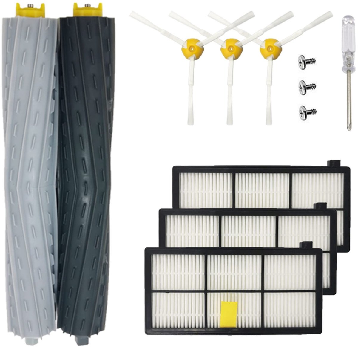 Dailygoods- Accessoires Kit 13 Stuks - Vervangende Onderdelen - Compatibel met Roomba 800/900 Serie - Filters/Rolborstels/Zijborstels - Verbeterde Prestaties - Stofzuigeronderdelen