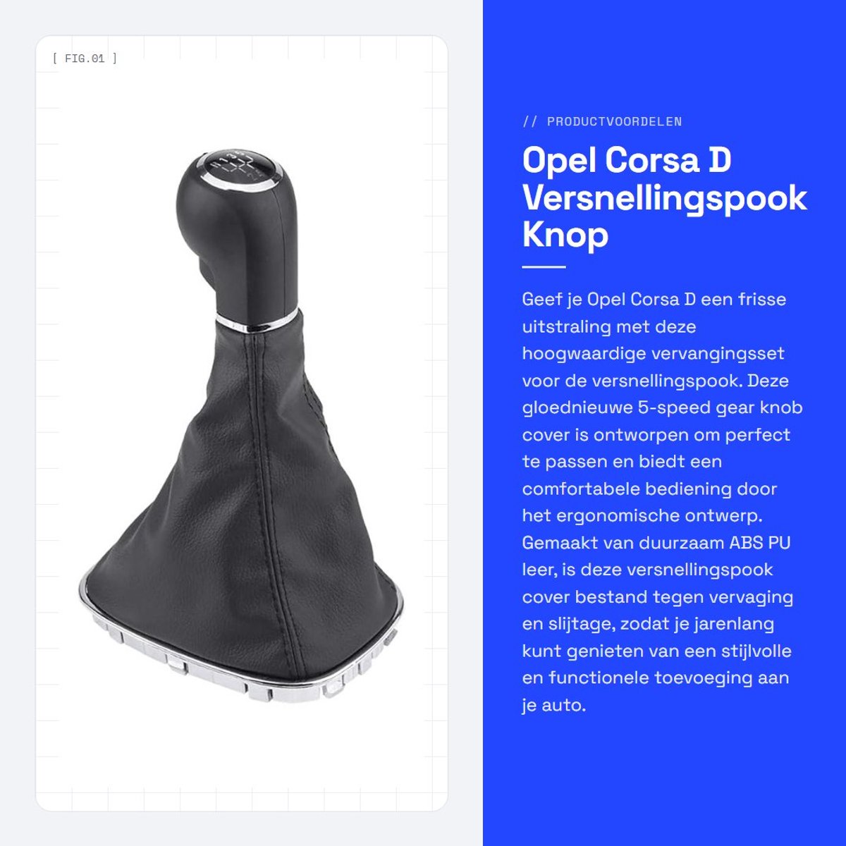 Dailygoods- Versnellingspook Hoes - Pookknop - Versnellingspook Knop - Universeel - PU Leer - Ergonomisch Ontwerp - Versnellingspookhoes