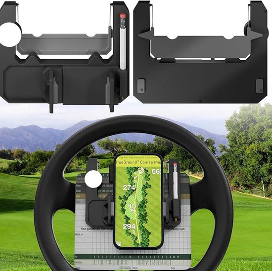 Telefoonhouder Golftrolley - Mobiele houder - Golfen op het veld - Stabiele grip - 5-9 cm breedte - Zwart — afbeelding 5