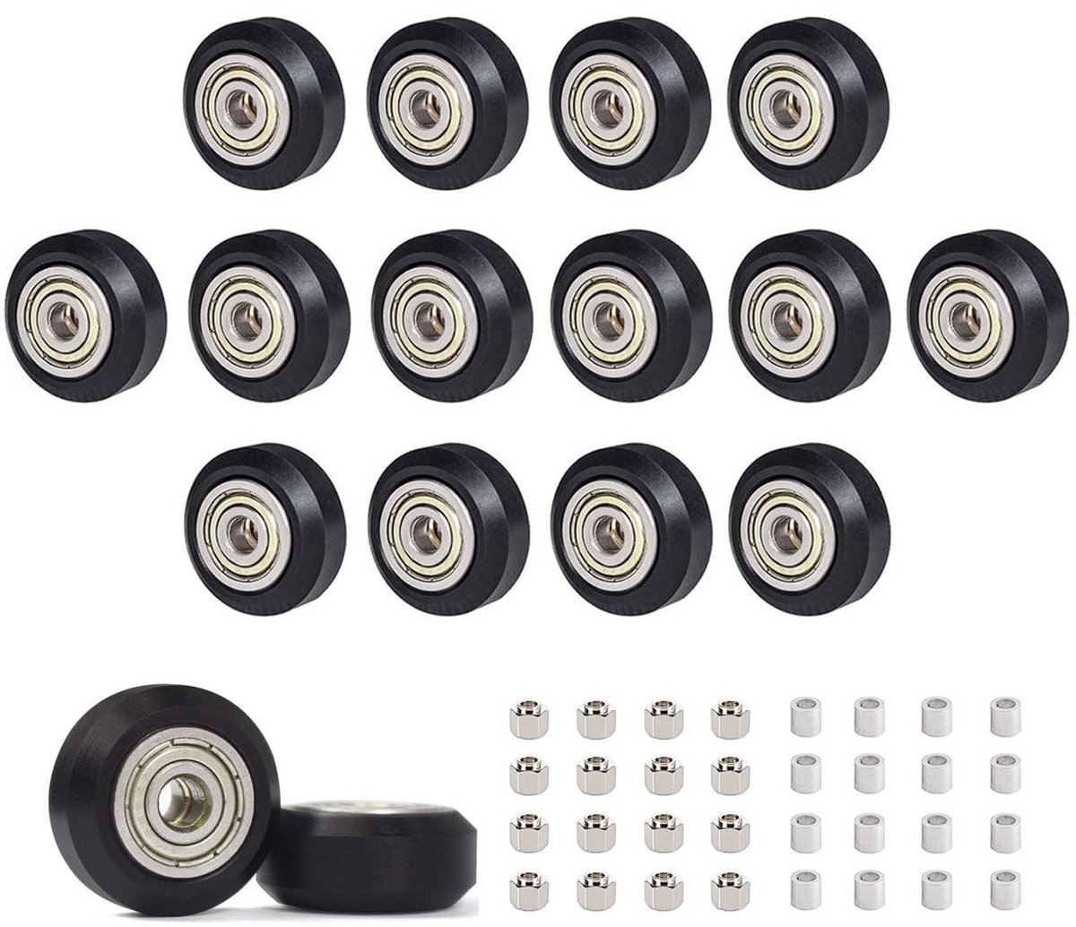 Dailygoods- V-slot Looprollen 16 Stuks - Excentrische Zuil 8mm - Aluminium Zuil 8mm - Duurzaam - Voor Ender 3/3D-printers - Ondersteunt Hogesnelheidswerkzaamheden - 3D-printerrollen