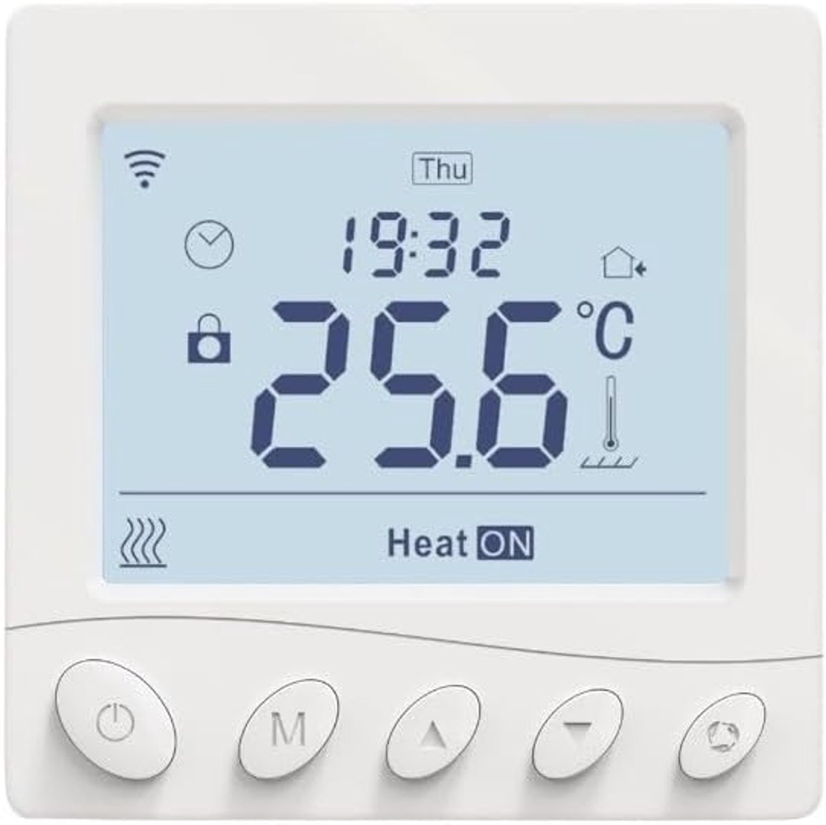 Slimme Thermostaat - Verwarming Thermostaat - Energie Besparen - Spraakbesturing Integratie - 8.6x8.6cm - Wit