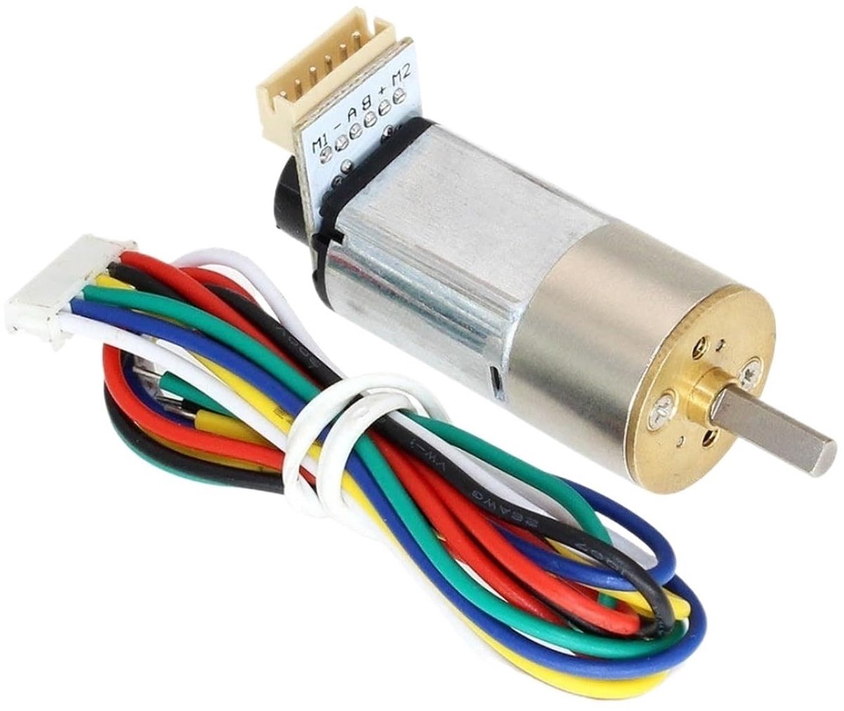 Motor Reductiekast - Met Encoder - Robotica Projecten - Alle Metalen Constructie - DC 6-12V - Zilver