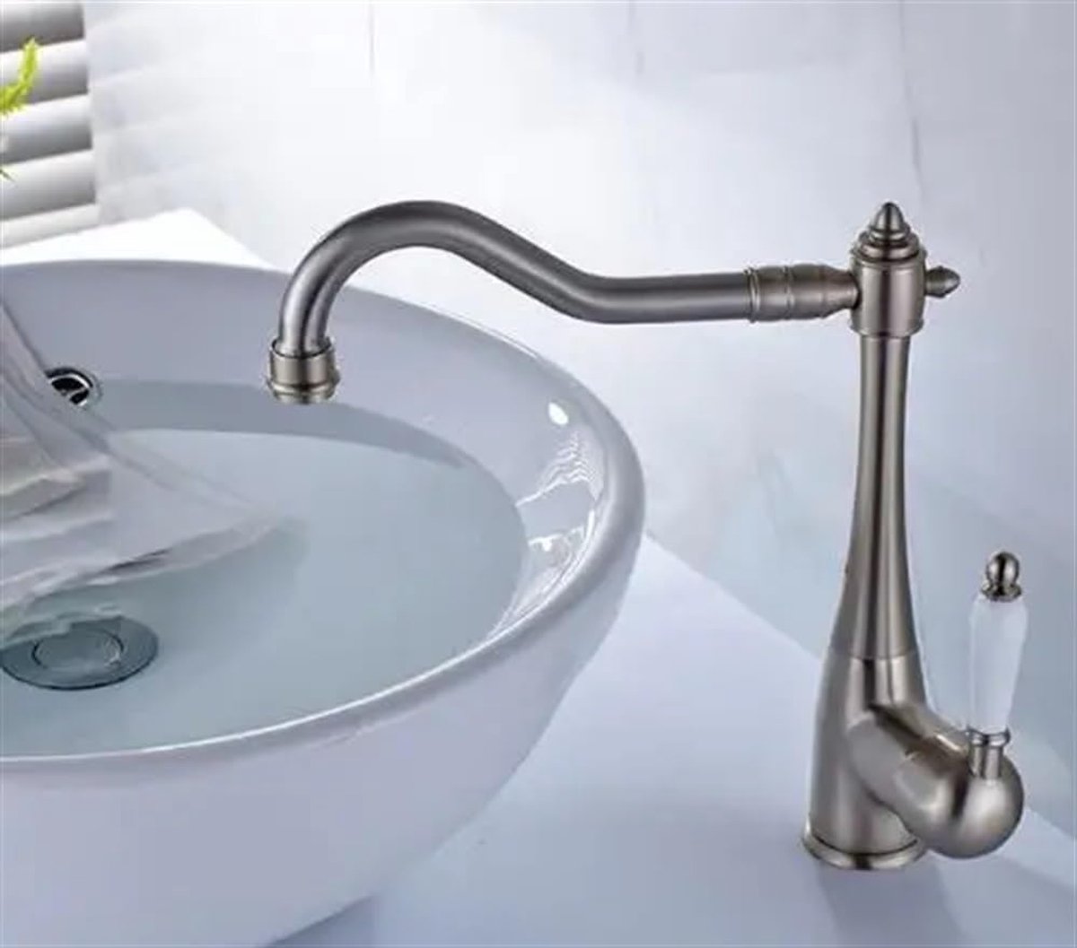 Keukenkraan Wastafel - Badkamer Kraan - Koud Warm Water - 360 Graden Draaibaar - Enkel Gat