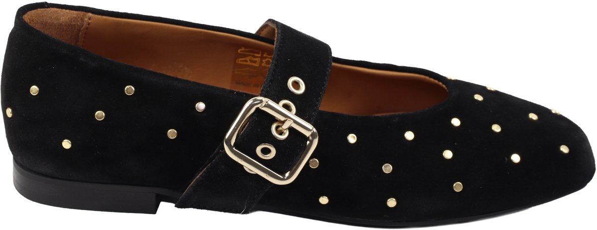 Via Vai - Lou Nine 62371 - Bandschoen - zwart nubuck/suede - 40