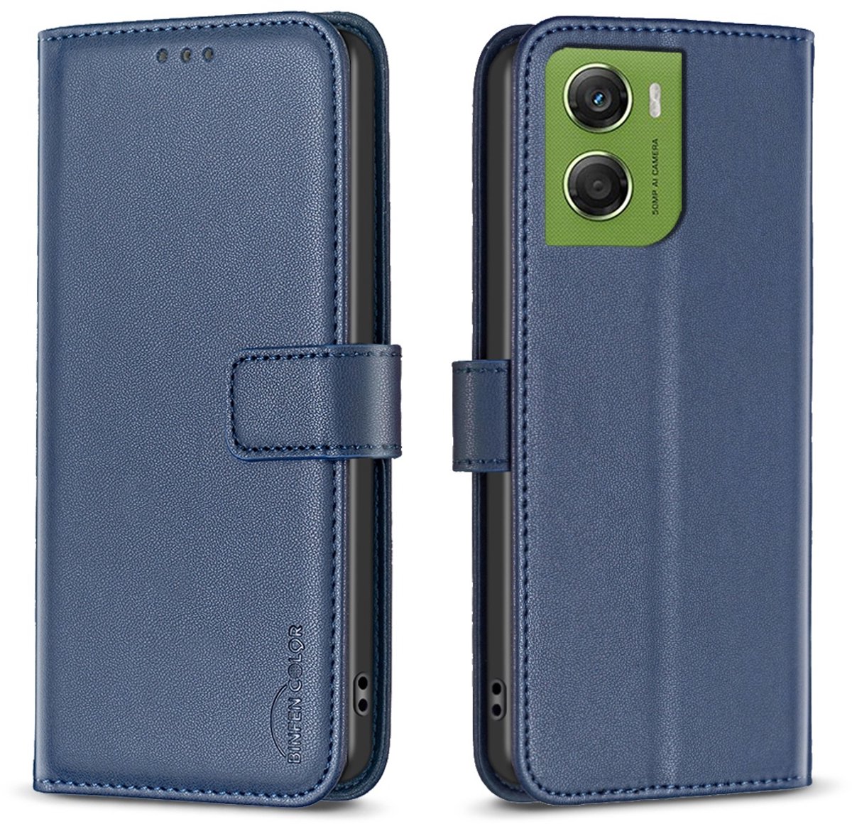BINFEN Hoesje - Geschikt voor Motorola Moto G06 / G06 Power Hoesje - BINFEN Color Book Case - Blauw