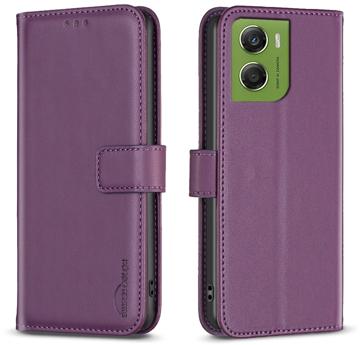 BINFEN Hoesje - Geschikt voor Motorola Moto G06 / G06 Power Hoesje - BINFEN Color Book Case - Paars