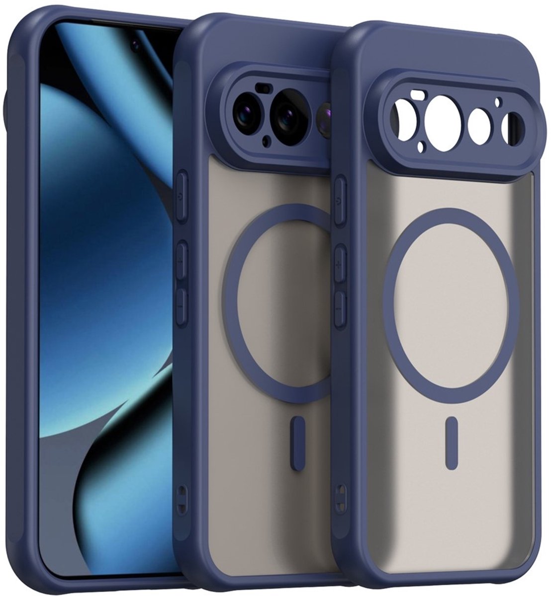 Coverup Hoesje - Geschikt voor Google Pixel 11 Pro Hoesje - Coverup Mat Transparante Back Cover met Camera Cover - MagSafe Compatible - Blauw