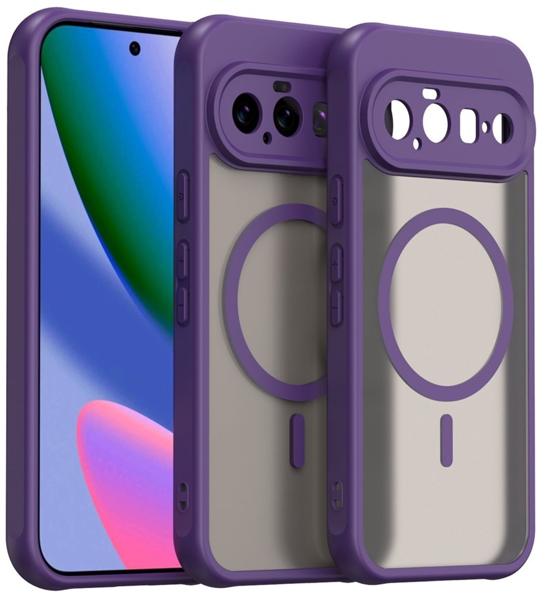 Coverup Hoesje - Geschikt voor Google Pixel 11 Hoesje - Coverup Mat Transparante Back Cover met Camera Cover - MagSafe Compatible - Paars