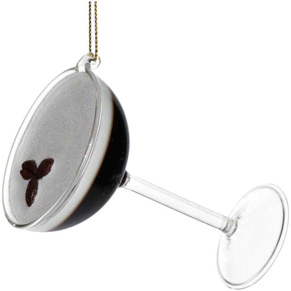 HD Collection Glazen Kerstornament Espresso Martini Bruin – 8,9 cm – Kerstboom Hanger