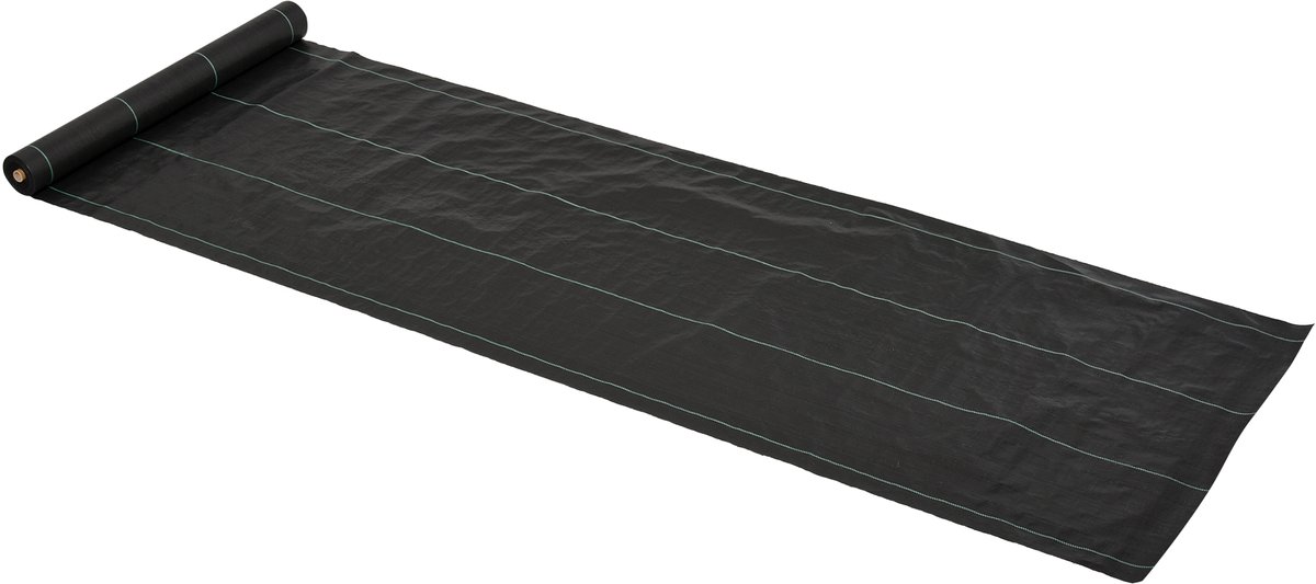 Afdekdoek — onkruidwerend doek — onkruidbestrijdingsdoek 100 g/m² — scheurbestendig — waterdoorlatend — UV-bestendig — afmetingen 50L x 1l m — PP-materiaal — zwart