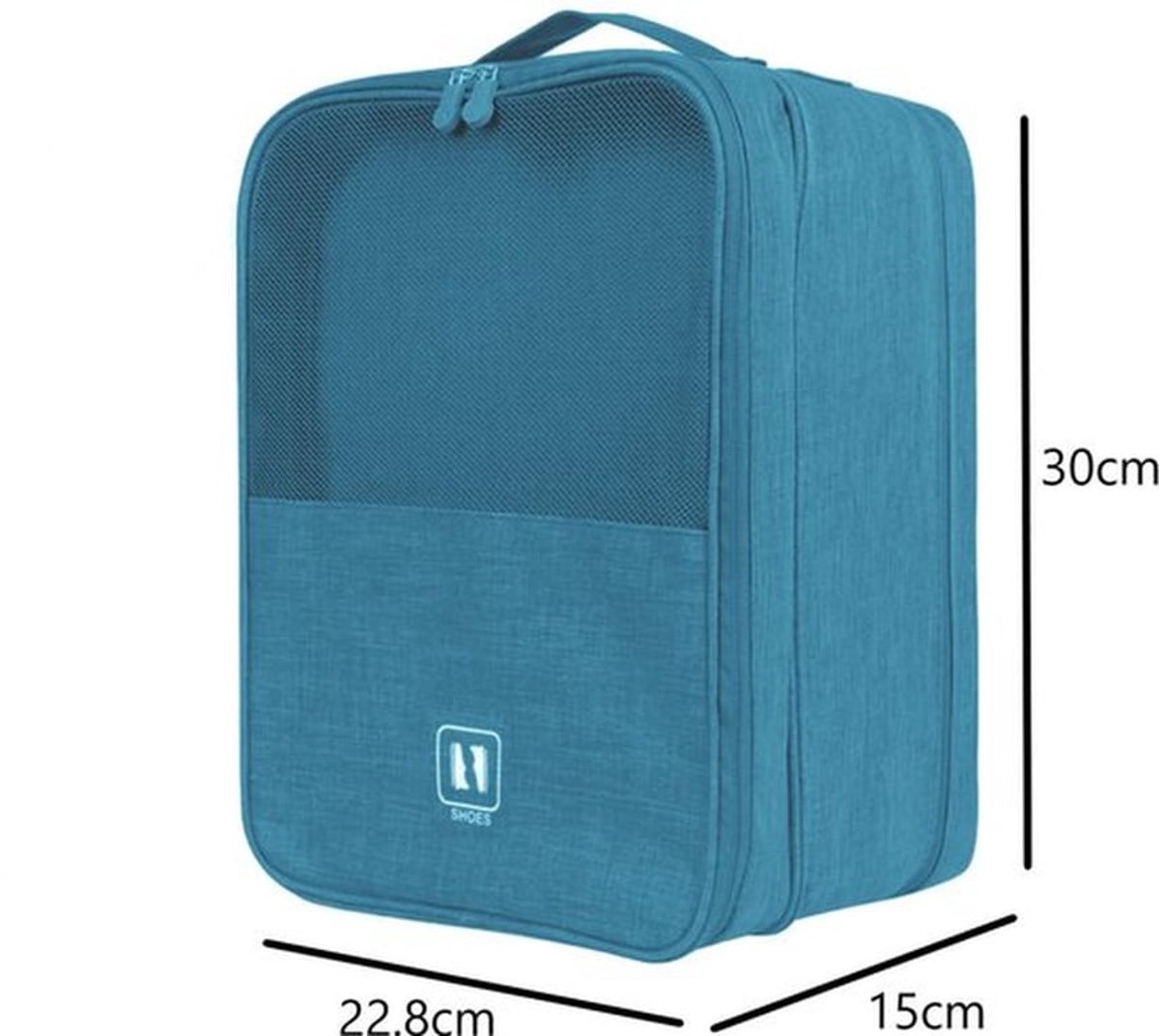Schoentas voor op reis, draagbare schoenentas, reisschoenentas, 2-laagse schoenentas voor op reis, waterdichte reistas, reistrolleytas, Blauw, uniseks