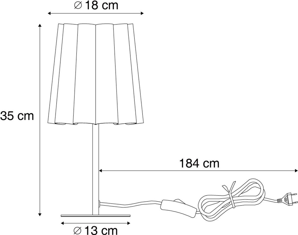 Qazqa japandi tafellamp - Jenni - beige, rond, max. 15W, geschikt voor led, 35cm, ideaal als slaapkamer en woonkamer lamp