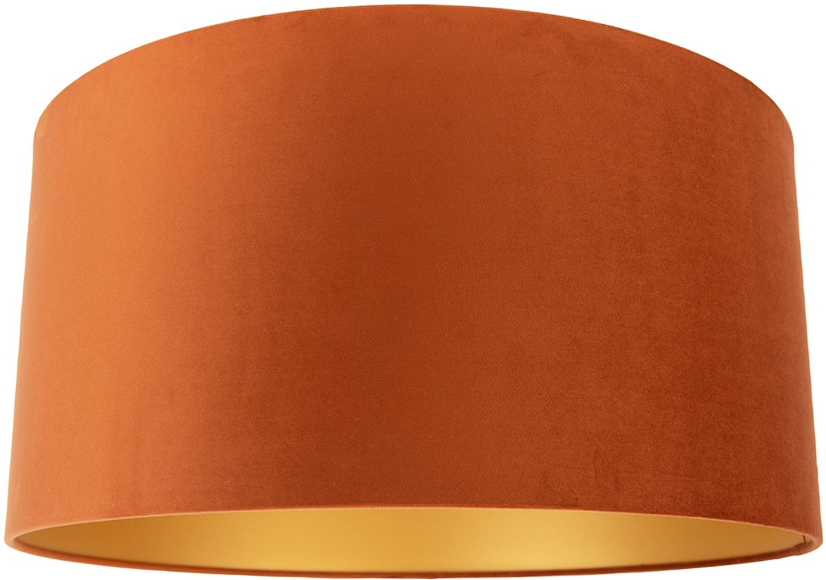 Qazqa moderne Lampenkap - Cilinder Oranje Goud - oranje, rond, supports-e27, diameter 50 centimeter