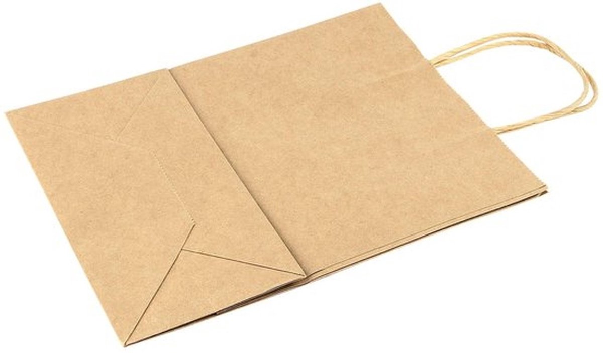 Geschenkzakjes 60 Stuks - Papieren Draagtassen 21 x 11 x 27 cm - Kraftpapier - Sterk Handvat - Verbeterde Dikte - Voor Cadeaus