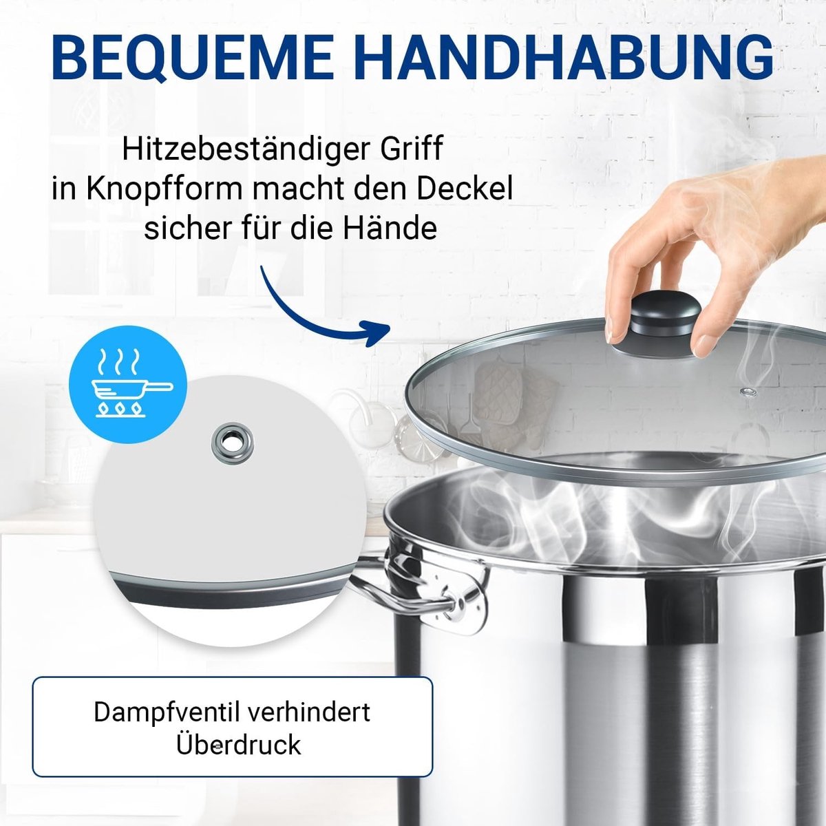 Glazen Kookpannendeksel - Transparant - Ø 28 cm - Met Hittebestendige Handgreep en Ontluchtingsgat - Voor Universeel Gebruik