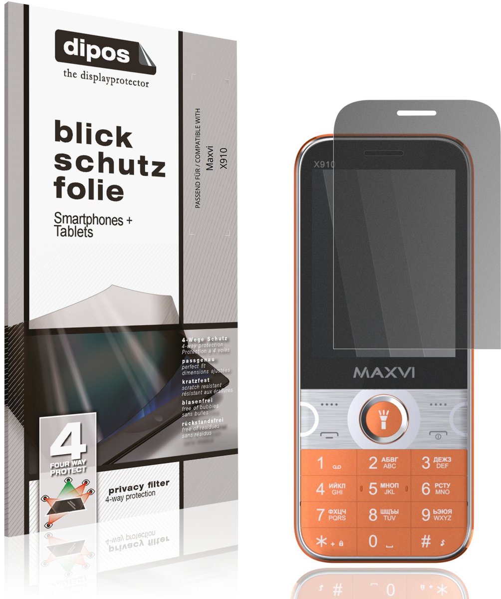 dipos – Matte Privacy Screenprotector geschikt voor Maxvi X910 | Anti-Spy Beschermfolie