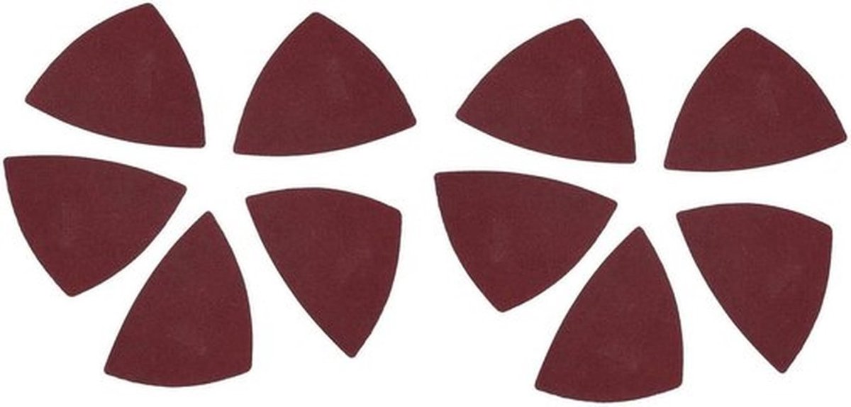 Driehoekige schuurplaat - Oscillerende multi tool - Zand papier 80 Grit - 10 stuks - Geschikt voor schuurmachines - 80mm - driehoekig - Geel