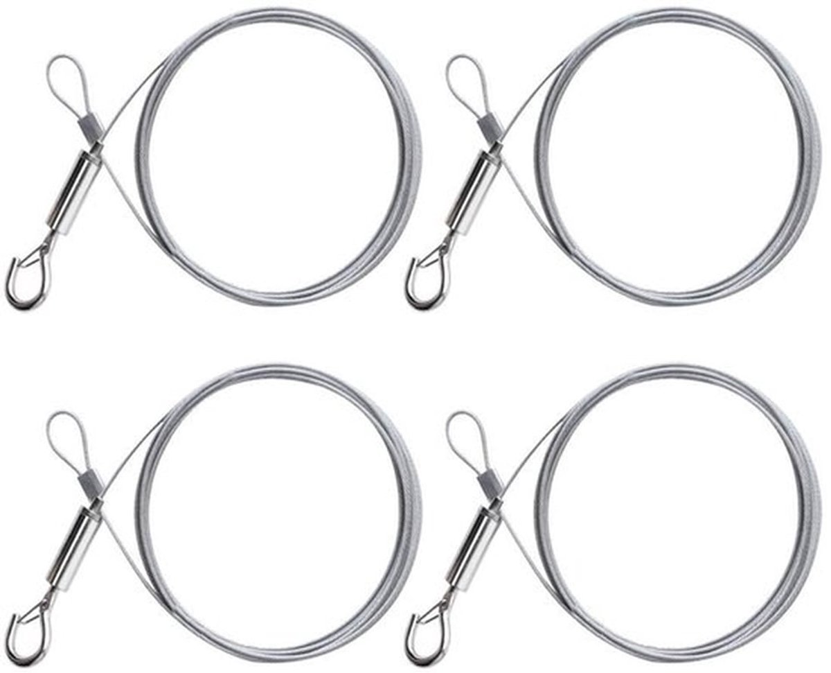 Verstelbare RVS Hangdraad 1.5mm*2m - 4 Stuks Zware Draad voor Foto's, Lampen en Decoratie tot 30kg