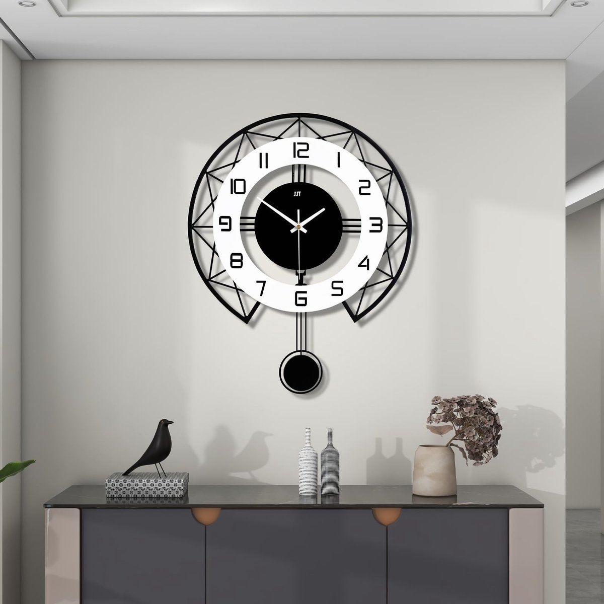 Solidchoice - Grote Wandklok voor Decoratie met Stille Wijzerplaat
