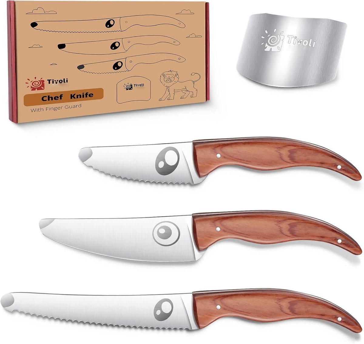 Solidchoice - 4-delige Kindermessen Set met Vingerbescherming