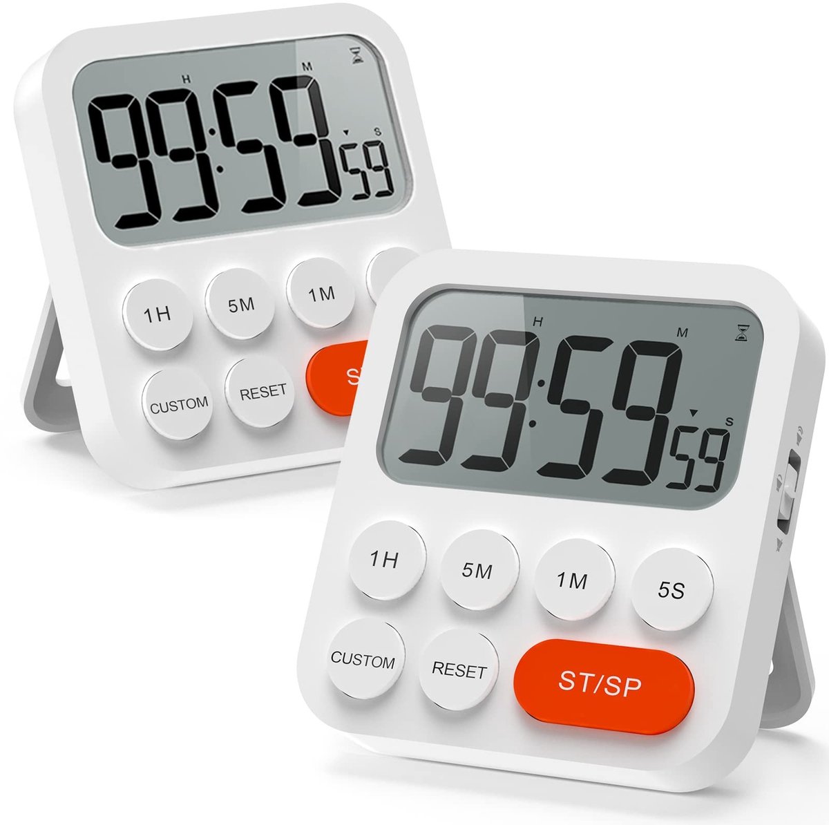 Solidchoice - Digitale Keukentimer met Magnetische Bevestiging (2 Stuks)