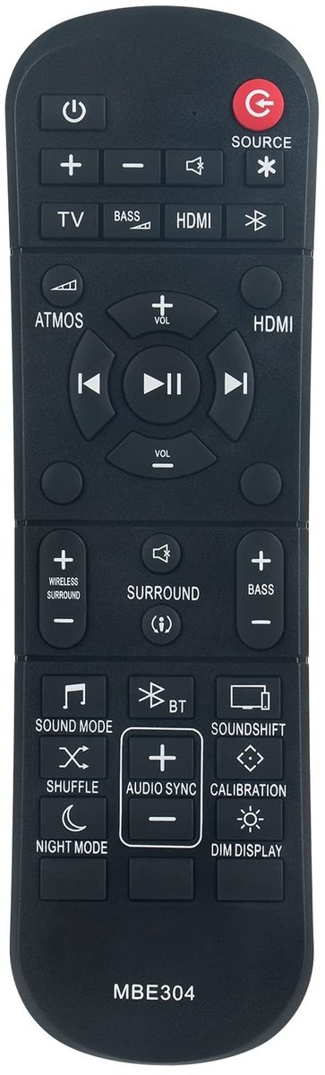 Solidchoice - Vervangende Afstandsbediening voor JBL Soundbars